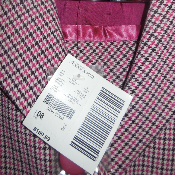 Suit Annex 8P NEW Pink Jacket Blazer Skirt Tweed - Picture 3 of 8